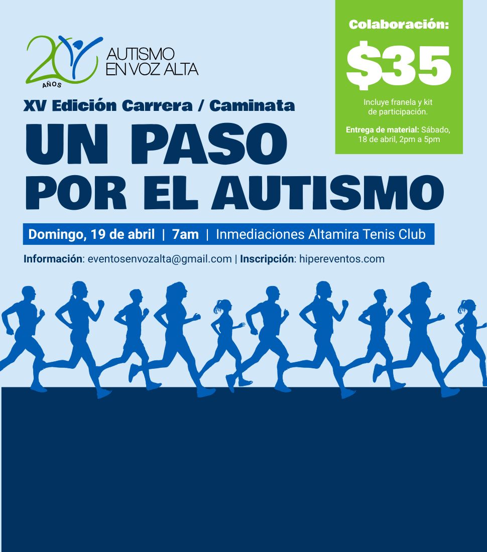 XV Edición Carrera / Caminata 5K UN PASO POR EL AUTISMO