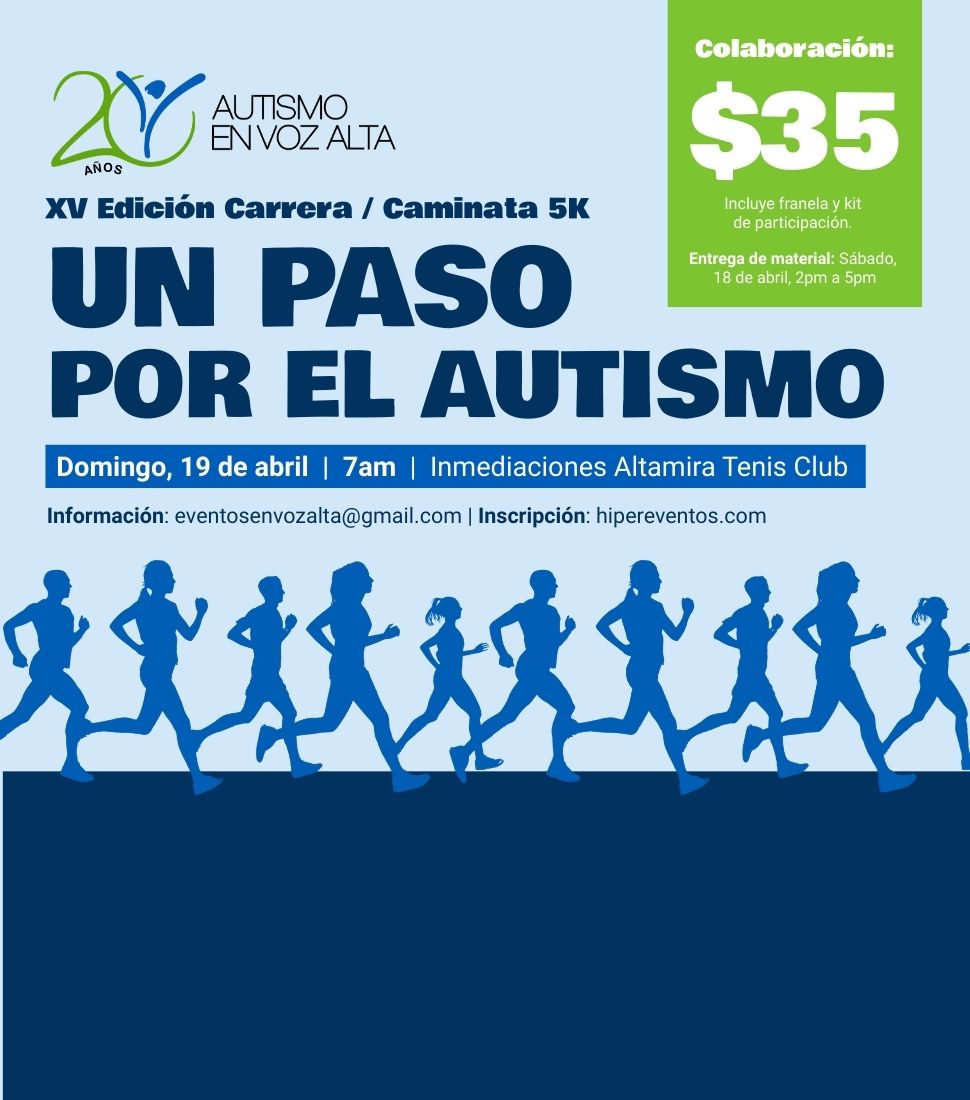 XV Edición Carrera / Caminata 5K UN PASO POR EL AUTISMO